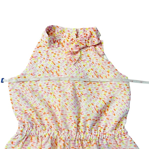 Janie and Jack Pink, Orange, Yellow and White Patterned Sleeveless Jumper Size 4 - Picture 3 of 11